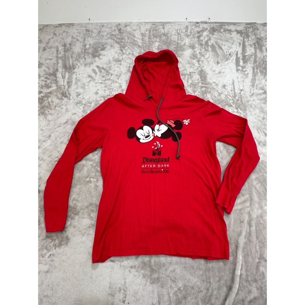 Disneyland Lightweight Hoodie Womens Size Small Red Sweethearts Nite‎ After Dark